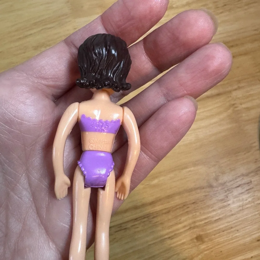 Polly‎ Pocket Doll Purple Bikini 2005 Mattel Beach Vacation Play